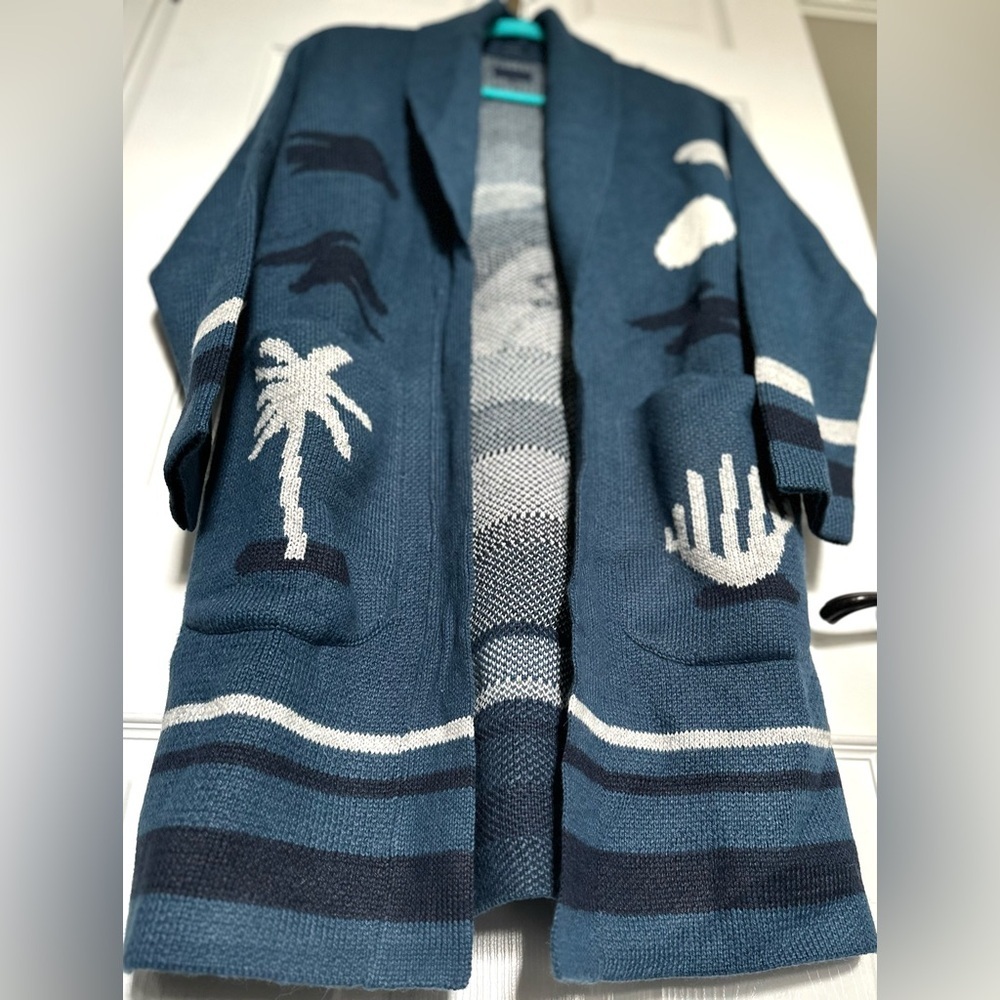 MOTHER Patch Pocket Cardigan NWT Rare Picturesque Blue Alpaca XS - Picture 8 of 16